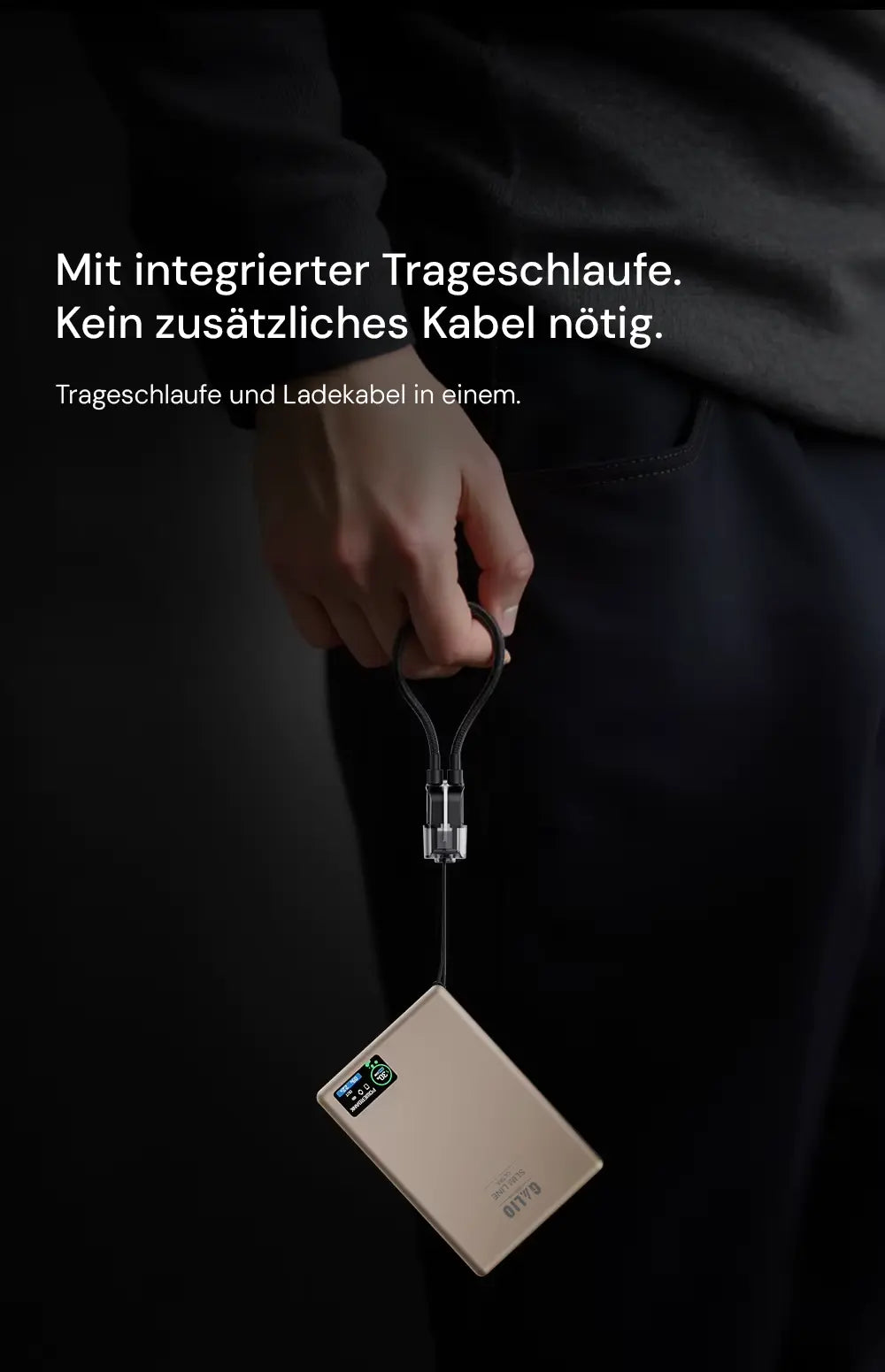 Mit integrierter Trageschlaufe