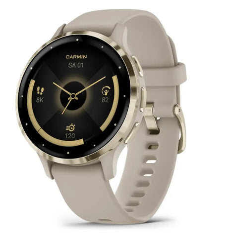 Garmin Venu 3S, 3,05 cm (1.2"), AMOLED, Touchscreen, WLAN, GPS, 40 g, French Grey/Softgold Handy24- Handy24