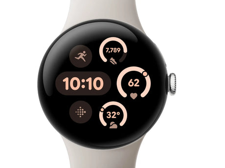Google Pixel Watch 3, AMOLED, Touchscreen, 32 GB, WLAN, GPS, 31 g, Porcelain Google- Handy24