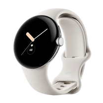 Google Pixel Watch WiFi 41mm Polished Silver Case with Sport Band - Chalk
