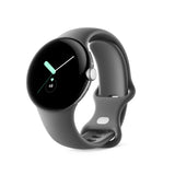 Google Pixel Watch WiFi 41mm Polished Silver Case with Sport Band - Charcoal