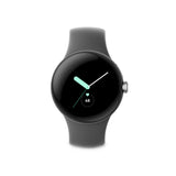 Google Pixel Watch WiFi 41mm Polished Silver Case with Sport Band - Charcoal