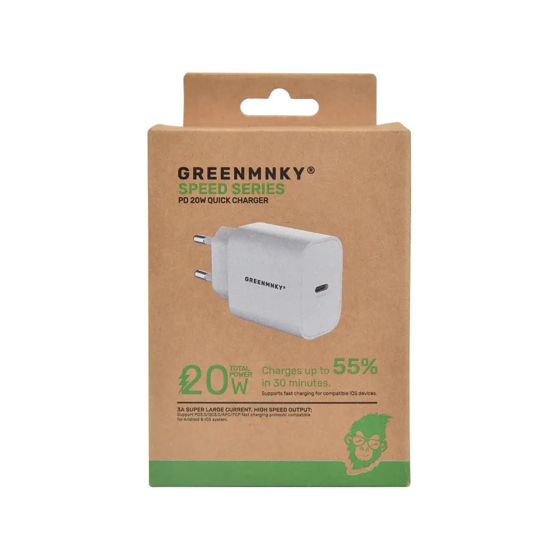 GreenMNKY - Speed Series PD 20W USB C Quick Charger Greenmnky- Handy24