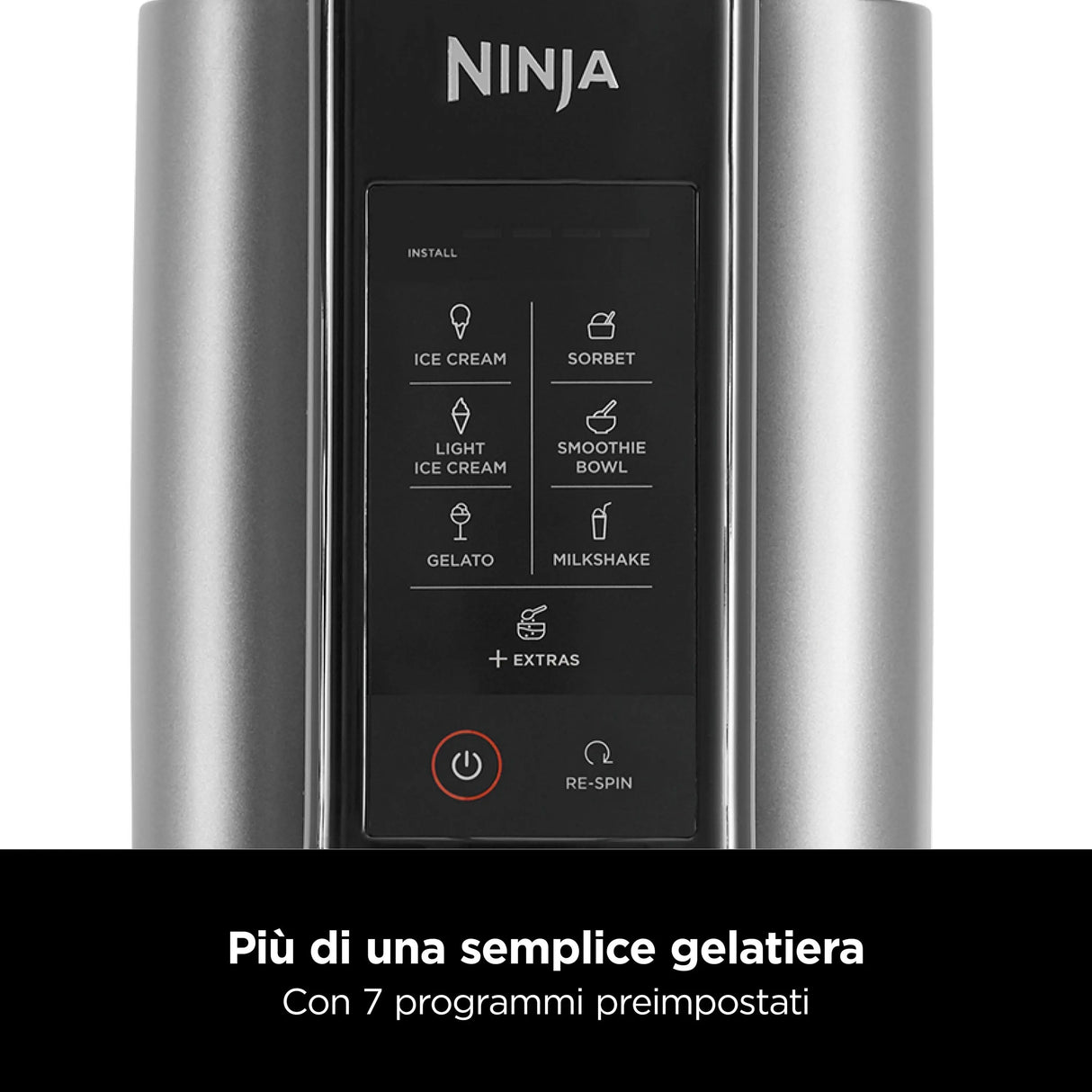 Ninja Creami Ice Maker, NC300EU, Traditionelle Eismaschine, 1,4 l, 3 Becken, Schwarz, Silber, 165 mm, 270 mm Handy24- Handy24