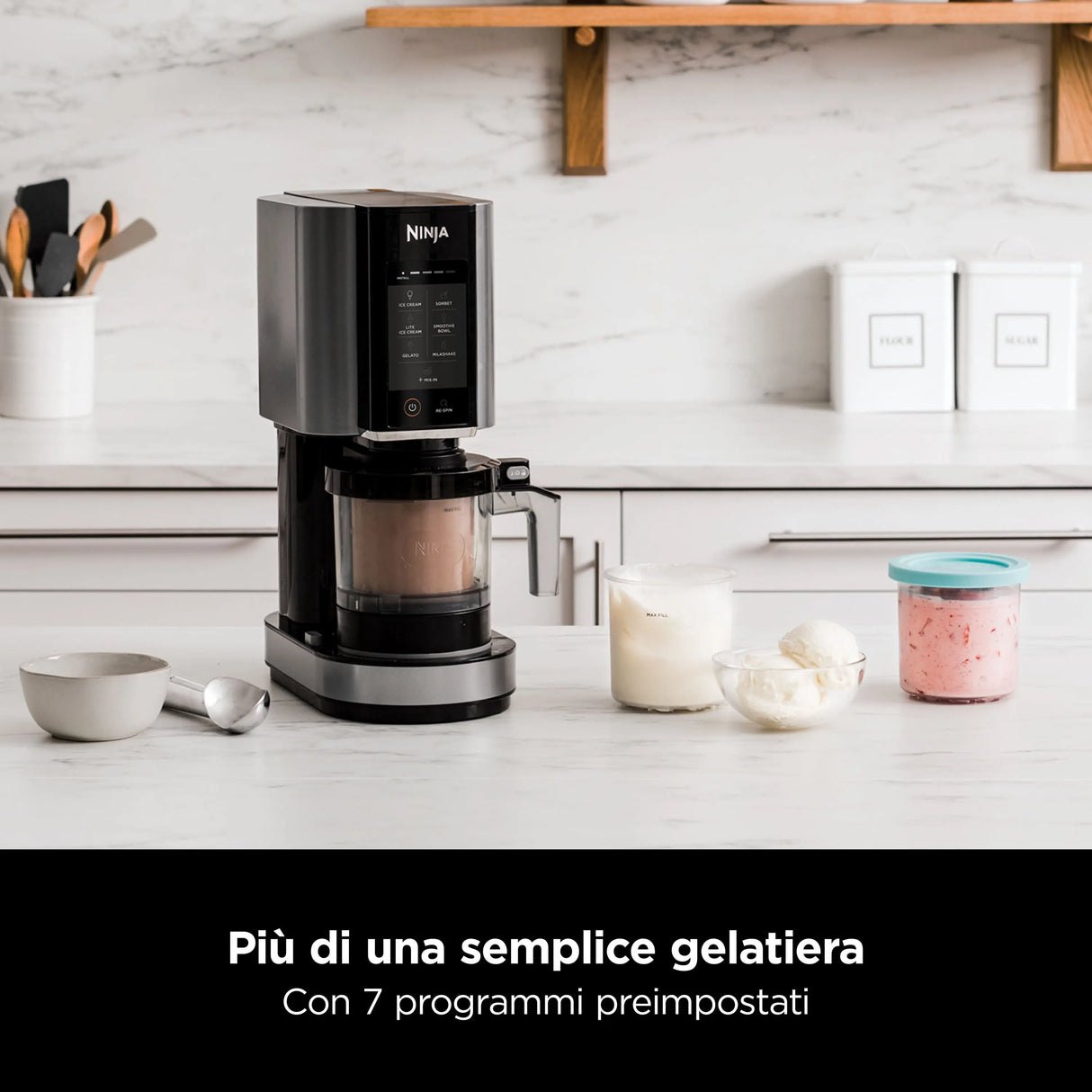 Ninja Creami Ice Maker, NC300EU, Traditionelle Eismaschine, 1,4 l, 3 Becken, Schwarz, Silber, 165 mm, 270 mm Handy24- Handy24