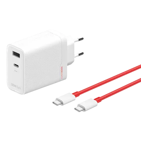 OnePlus 120W Dual Ports SuperVooc Adapter+ Cable, Type-C+A, Weiß