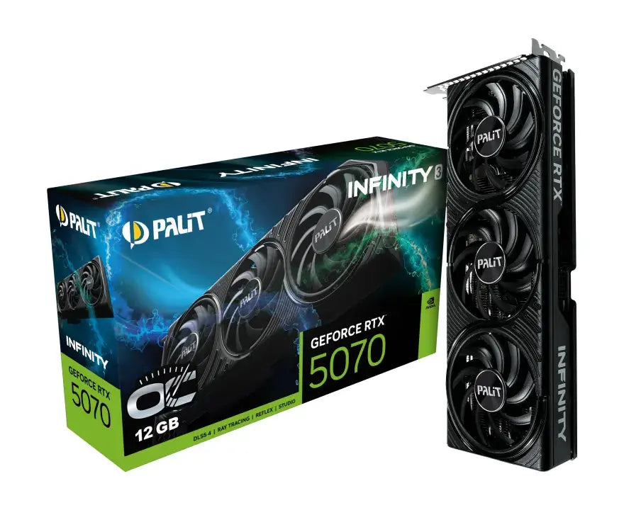 Palit GeForce RTX 5070 Infinity 3 OC, GeForce RTX 5070, 12 GB, GDDR7, 192 Bit, 7680 x 4320 Pixel, PCI Express 5.0