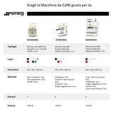 SMEG EGF03WHEU, Espressomaschine, 2,4 l, Gemahlener Kaffee, Eingebautes Mahlwerk, 1650 W, Weiß Handy24- Handy24