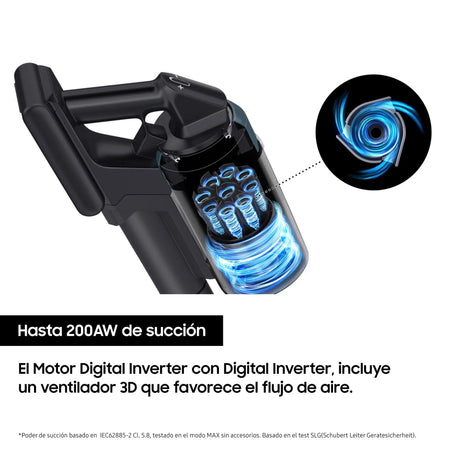 Samsung Vertical Jet 75E Pet Stabstaubsauger, Beutellos, Schwarz, Grau, 0,8 l, Trocken, HEPA Samsung- Handy24