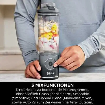 Shark Ninja BC251EUGY, Tragbarer Mixer, 0,57 l, Eis-Crusher, Grau, Transparent Shark- Handy24