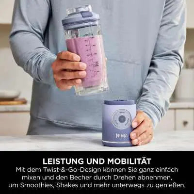 SharkNinja Ninja BC251EULD, Tragbarer Mixer, 0,57 l, Eis-Crusher, Lavendel, Transparent Handy24- Handy24