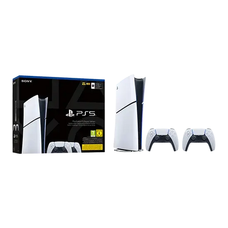 Sony Playstation 5 Slim, Digital Edition, 1TB, inkl. 2 Dualsense Controller, Weiß Handy24- Handy24