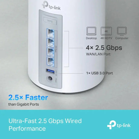 TP-LINK Deco BE65, Weiß, Intern, Mesh-System, Tri-Band (2,4 GHz/5 GHz/6 GHz), Wi-Fi 7 (802.11be), 11000 Mbit/s