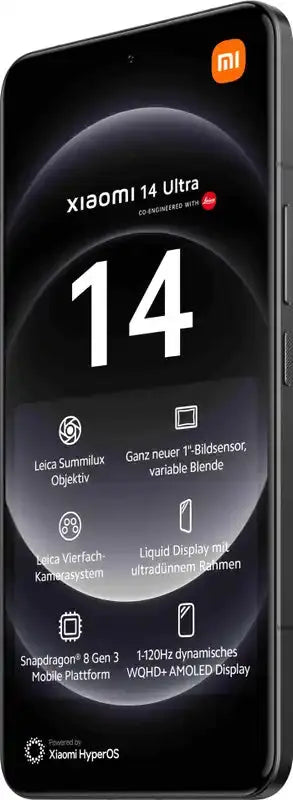 Xiaomi 14 Ultra 5G, 17,1 cm (6.73"), 3200 x 1440 Pixel, 16 GB, 512 GB, 50 MP, Schwarz Xiaomi- Handy24