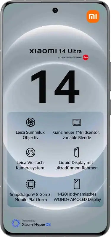 Xiaomi 14 Ultra 5G, 17,1 cm (6.73"), 3200 x 1440 Pixel, 16 GB, 512 GB, 50 MP, Weiß Xiaomi- Handy24