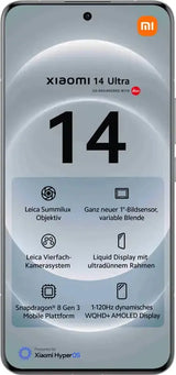 Xiaomi 14 Ultra 5G, 17,1 cm (6.73"), 3200 x 1440 Pixel, 16 GB, 512 GB, 50 MP, Weiß Xiaomi- Handy24