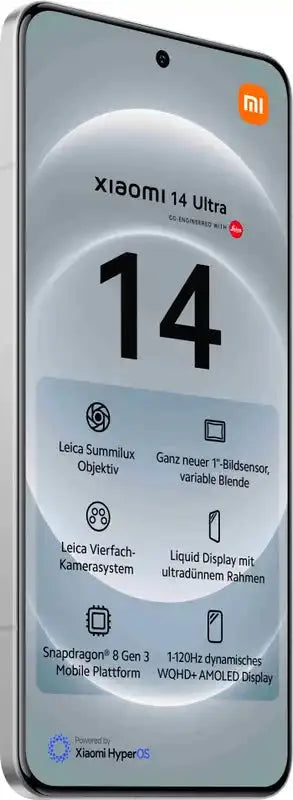 Xiaomi 14 Ultra 5G, 17,1 cm (6.73"), 3200 x 1440 Pixel, 16 GB, 512 GB, 50 MP, Weiß Xiaomi- Handy24