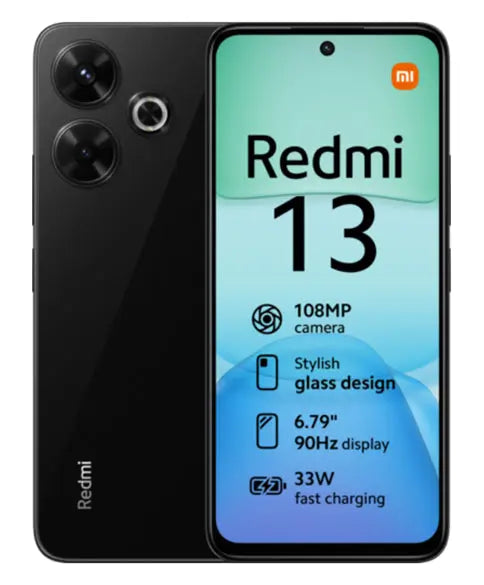 Xiaomi Redmi 13, 17,2 cm (6.79"), 2220 x 1080 Pixel, 6 GB, 128 GB, 108 MP, Schwarz Xiaomi- Handy24