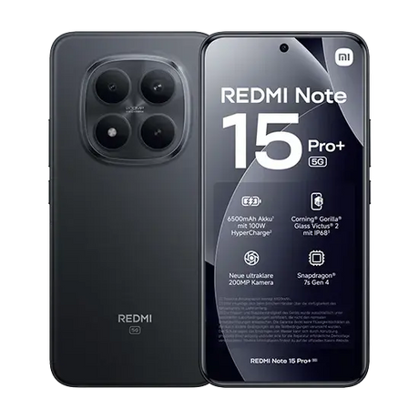Xiaomi Redmi Note 15 Pro+, 5G, Dual Sim, 12GB RAM, 512GB, Schwarz Handy24- Handy24