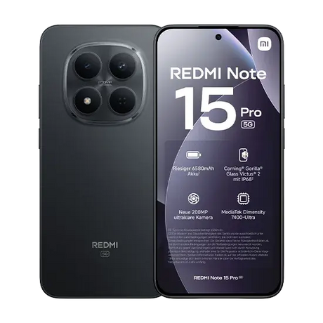 Xiaomi Redmi Note 15 Pro, 5G, Dual Sim, 8GB RAM, 256GB, Schwarz Handy24- Handy24