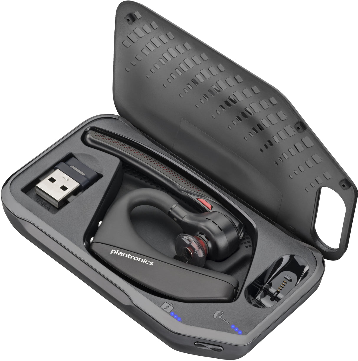 HP POLY Voyager 5200 UC USB-A Headset + BT600 Dongle TAA, Kabellos, Büro/Callcenter, 100 - 20000 Hz, 20 g, Kopfhörer, Schwarz