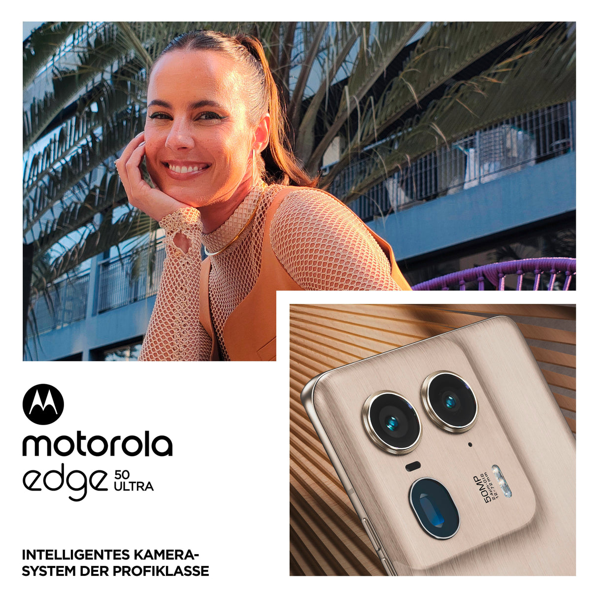 Motorola Solutions Motorola edge 50 Ultra, 17 cm (6.7"), 16 GB, 1 TB, 50 MP, Android 14, Holz
