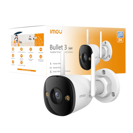 Imou Bullet 3 3K, IP-Sicherheitskamera, Draußen, Verkabelt & Kabellos, Decke/Wand, Weiß, Patrone (Form)