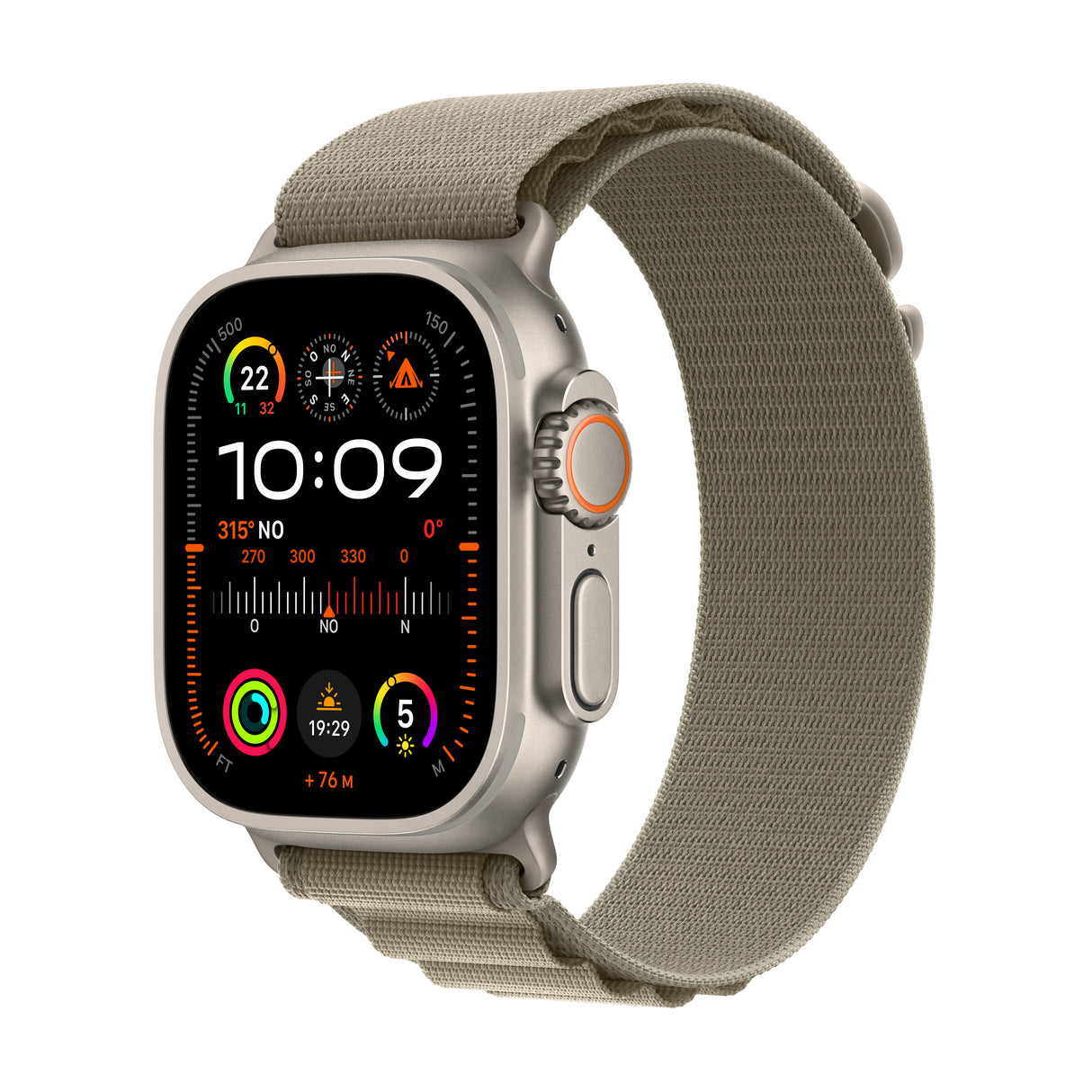Watch Apple Watch Ultra 2 (2023) LTE 49mm Natural Titanium Case with Alpine Loop S - Olive