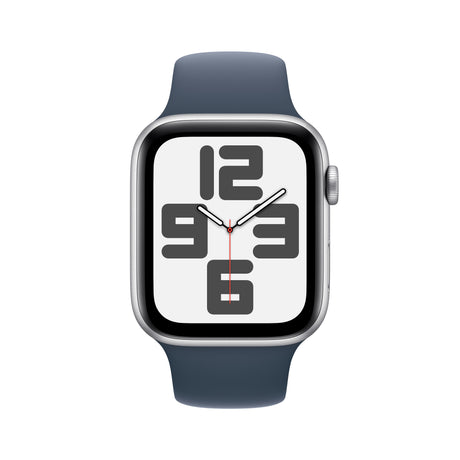 Apple Watch SE (2023), 44mm, OLED, Aluminium Case Silber, WLAN, LTE, GPS, Sport Band S/M Storm Blue Apple- Handy24