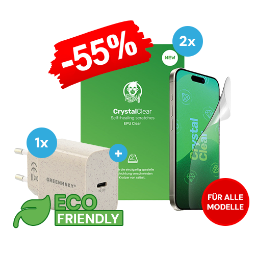 Osterspecial - 1x GreenMNKY Charger + 2x GreenMNKY Crystal Clear Displayschutz