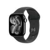  Apple Watch Series 11 (2025) LTE 42mm Jet Black Aluminium Case with Sport Band S/M - Black
