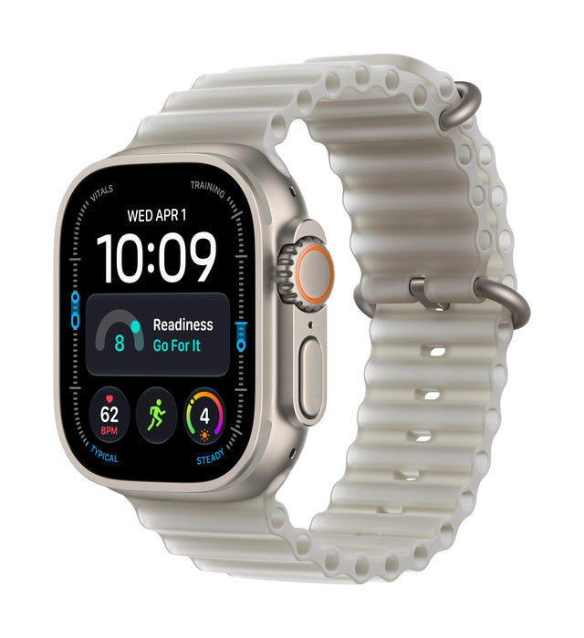 Apple Watch Ultra 4 (2026) 5G 49mm Natural Titanium Case with Translucent Grey Ocean Band - Titanium Natural