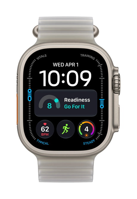 Apple Watch Ultra 4 (2026) 5G 49mm Natural Titanium Case with Translucent Grey Ocean Band - Titanium Natural