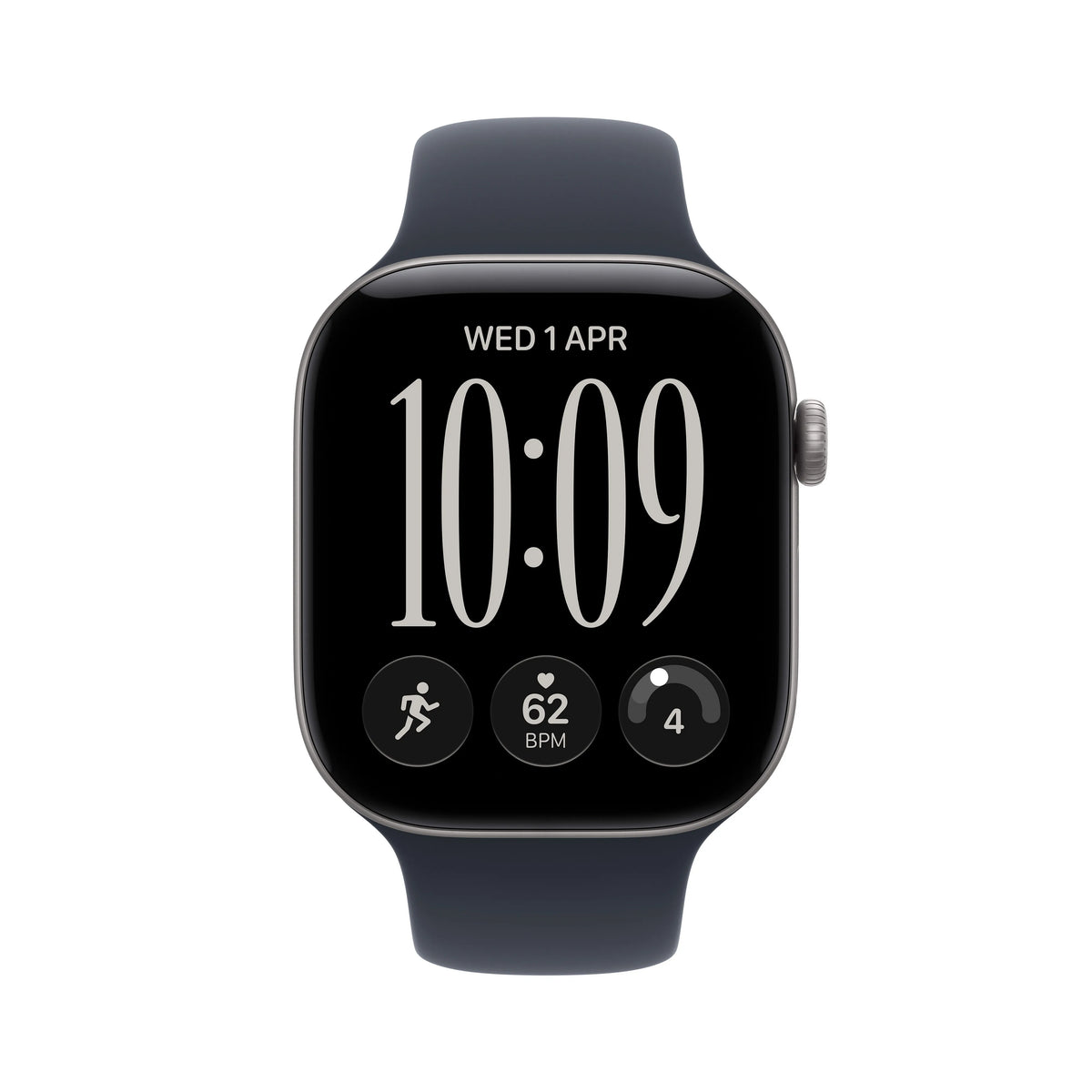 Apple Watch Series 12 (2026) GPS 42mm Space Grey Aluminium Case with Navy Blue Sport Band S/M - Space Gray