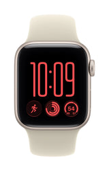 Apple Watch SE 3 (2026) GPS 40mm Starlight Aluminium Case mit Sand Sport Band S/M - Starlight