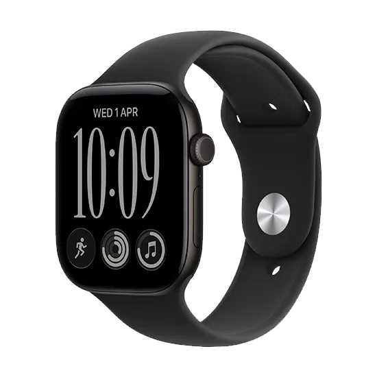 Apple Watch Series 12 (2026) GPS 46mm Black Aluminium Case with Black Sport Band S/M - Schwarz