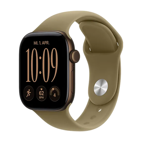 Apple Watch Series 12 (2026) GPS 42mm Dark Bronze Aluminium Case with Olive Sport Band S/M - Dark Bronze