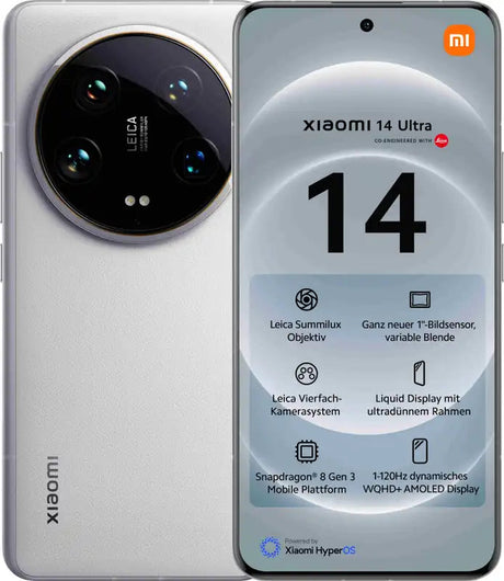 Xiaomi 14 Ultra 5G, 17,1 cm (6.73"), 3200 x 1440 Pixel, 16 GB, 512 GB, 50 MP, Weiß Xiaomi- Handy24