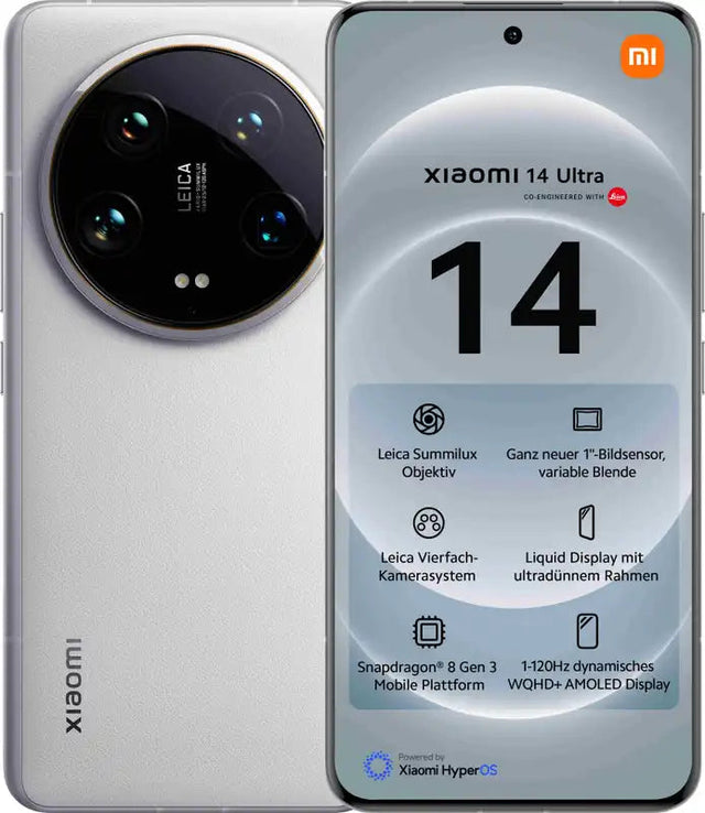 Xiaomi 14 Ultra 5G, 17,1 cm (6.73"), 3200 x 1440 Pixel, 16 GB, 512 GB, 50 MP, Weiß Xiaomi- Handy24