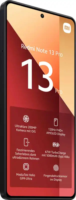 Xiaomi Redmi Note 13 Pro, 16,9 cm (6.67"), 8 GB, 256 GB, 200 MP, Android 13, Schwarz