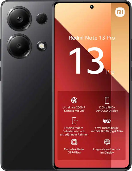 Xiaomi Redmi Note 13 Pro, 16,9 cm (6.67"), 8 GB, 256 GB, 200 MP, Android 13, Schwarz